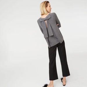 Club Monaco Cashmere Gray Sweater with Back Bow